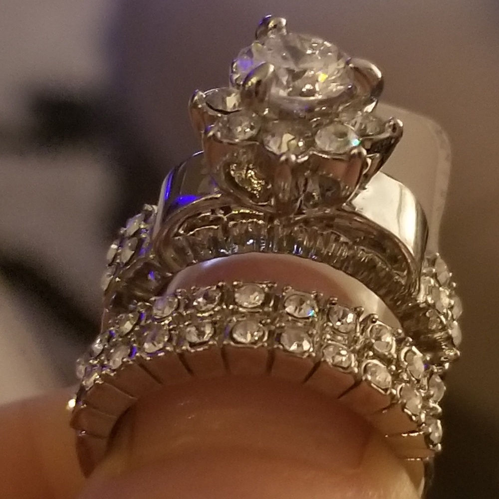 Solid Sterling Silver Wedding Set Sizes 5 and 7